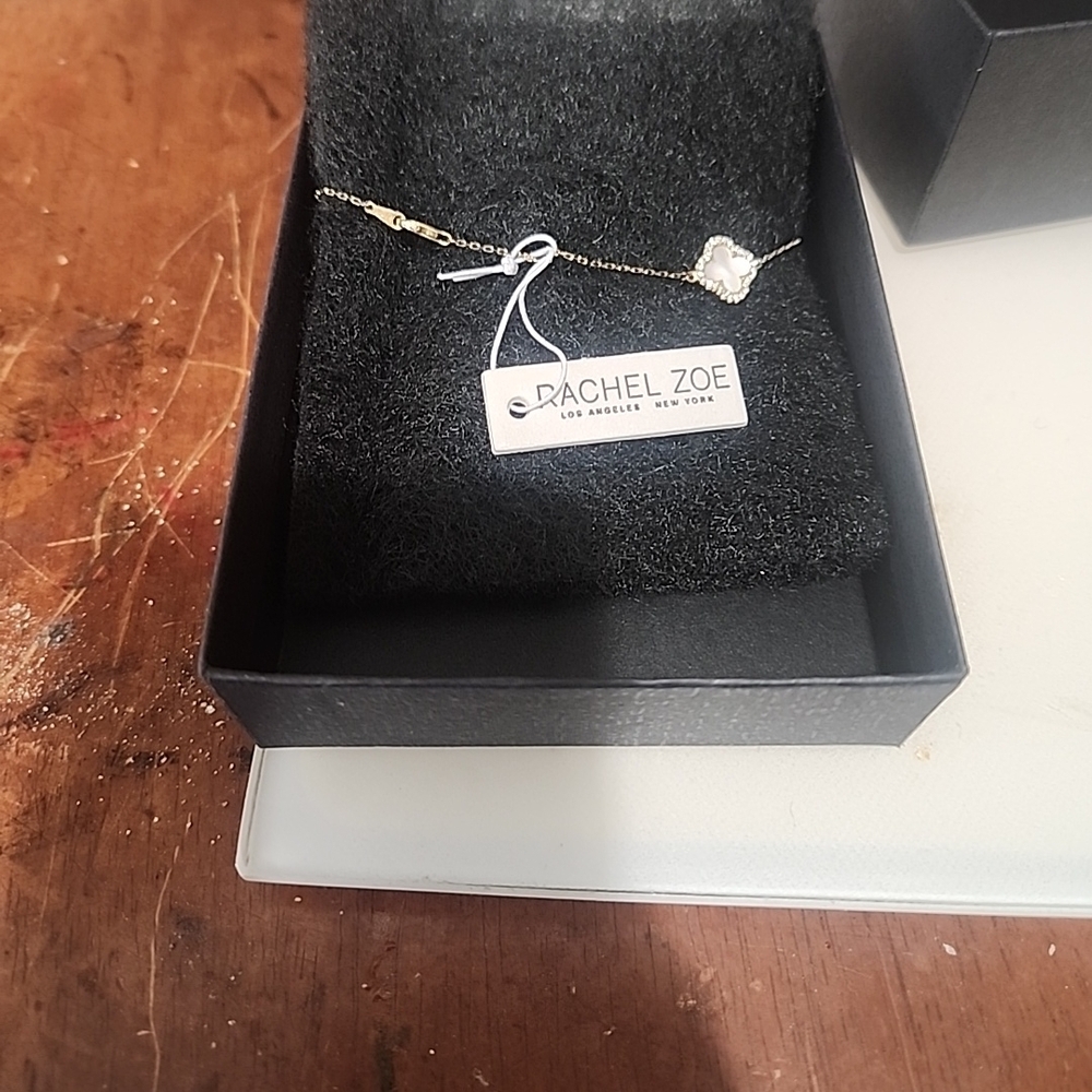 Rachel Zoe Gold and White Floral Bracelet - Picture 3 of 4